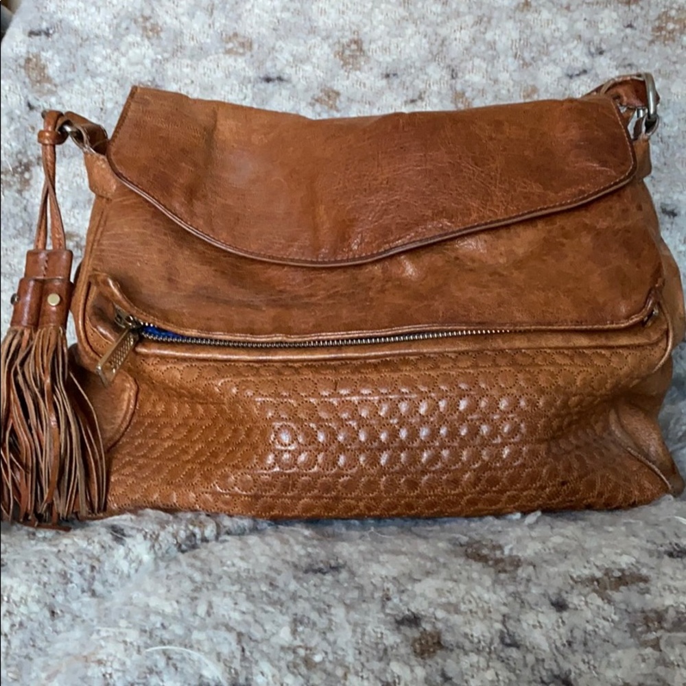 Rebecca Minkoff tasseled satchel 11 x 12